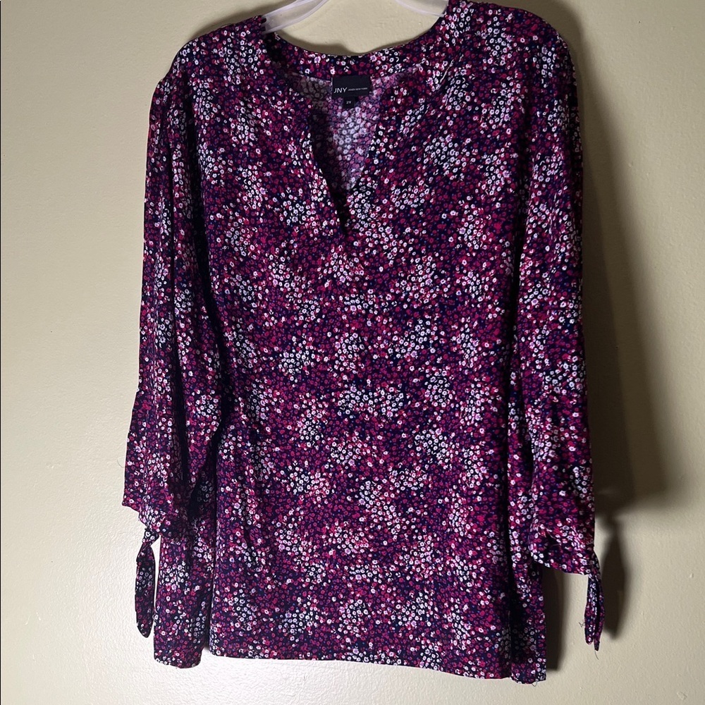 JNY Purple Floral Women's Blouse